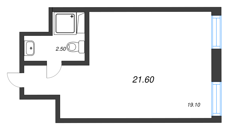Студия 22,8 м²