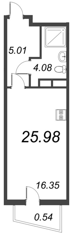 Студия 26 м²