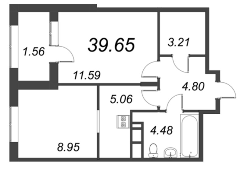 2 ккв (Евро) 39,7 м²