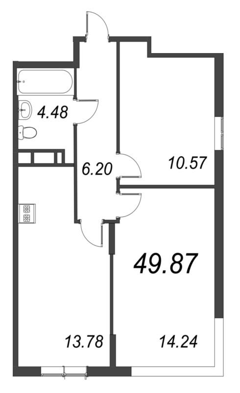 2 ккв 49,9 м²