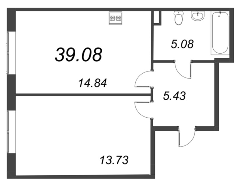 2 ккв (Евро) 39,1 м²