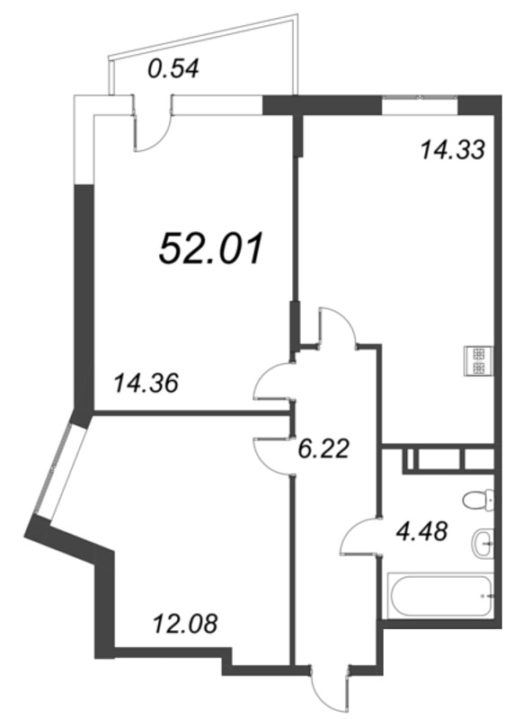 2 ккв 52 м²