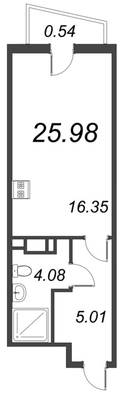 Студия 26 м²