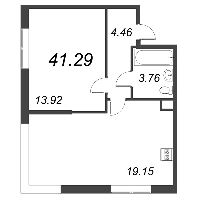 2 ккв (Евро) 41,3 м²
