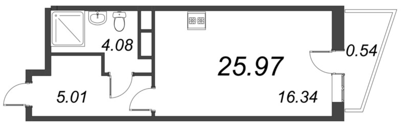 Студия 26 м²