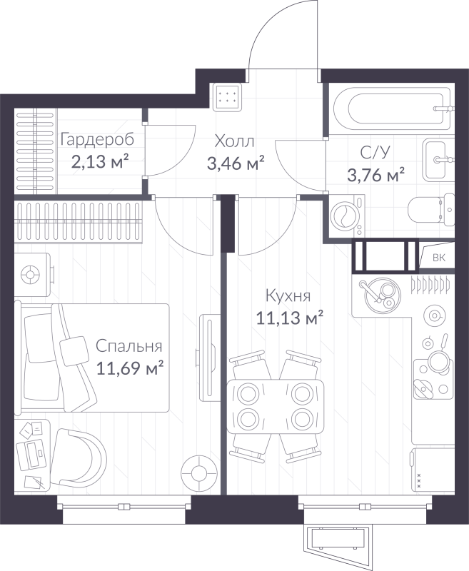 1 ккв 32,2 м²