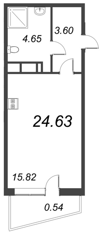Студия 24,6 м²