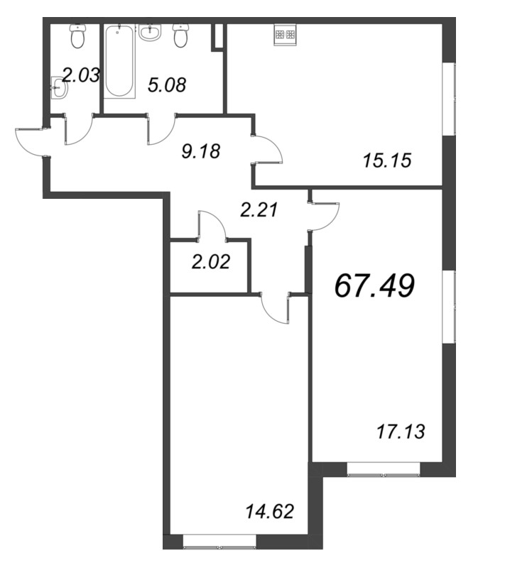 3 ккв (Евро) 67,5 м²