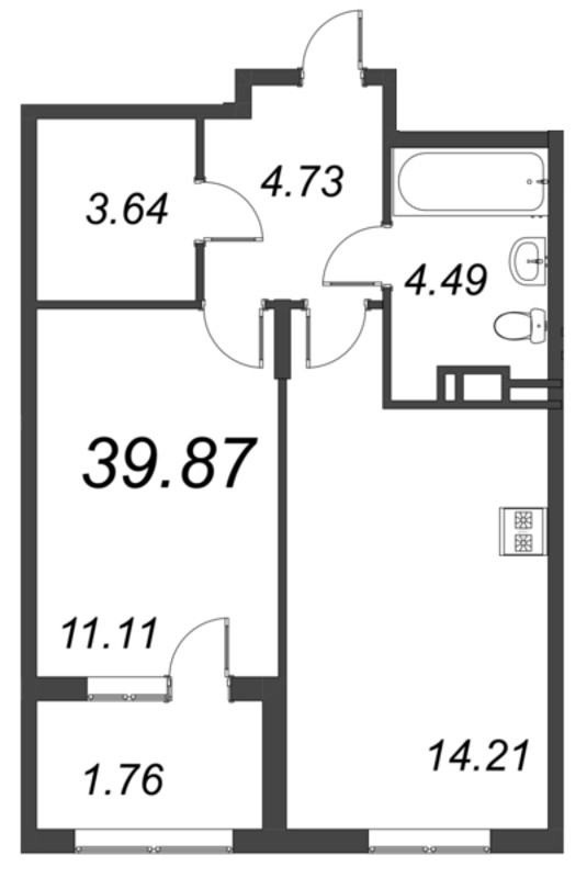 2 ккв (Евро) 41,5 м²