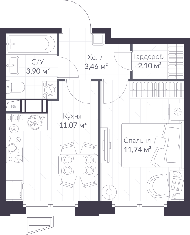 1 ккв 32,3 м²