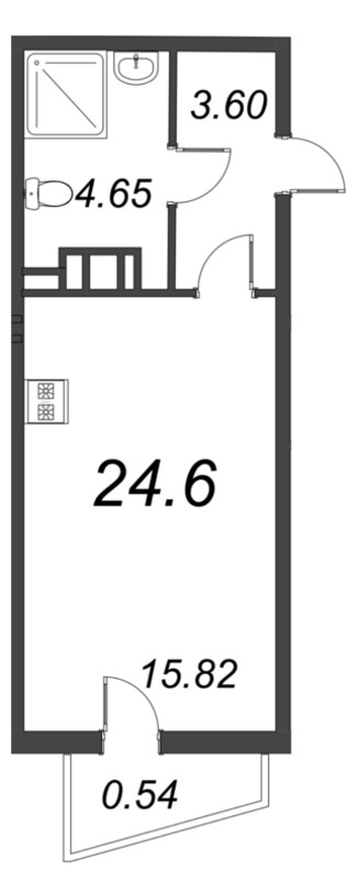 Студия 24,6 м²