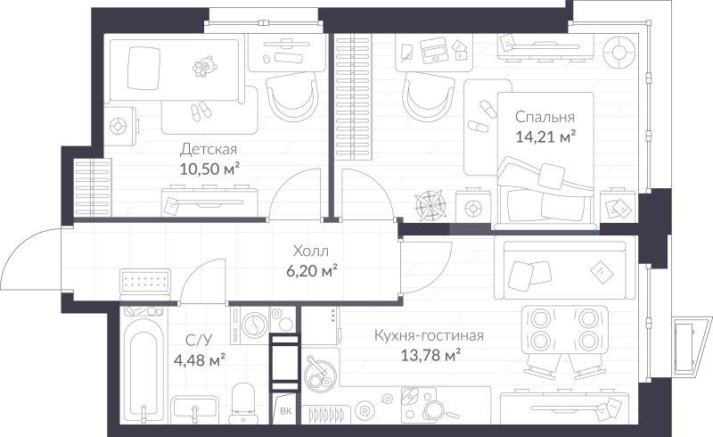 2 ккв 49,2 м²