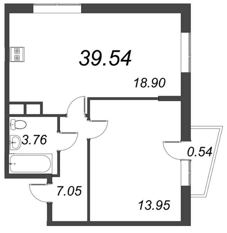 2 ккв (Евро) 39,5 м²