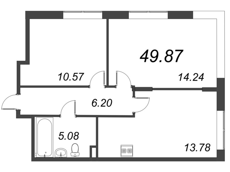 2 ккв 49,9 м²