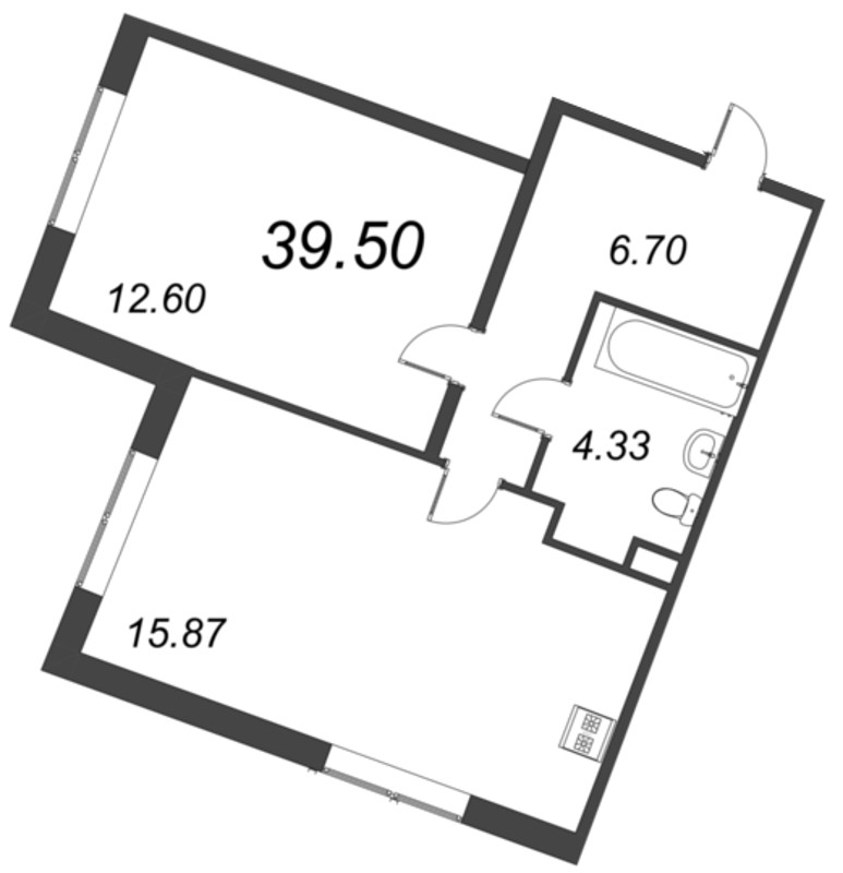 2 ккв (Евро) 39,5 м²