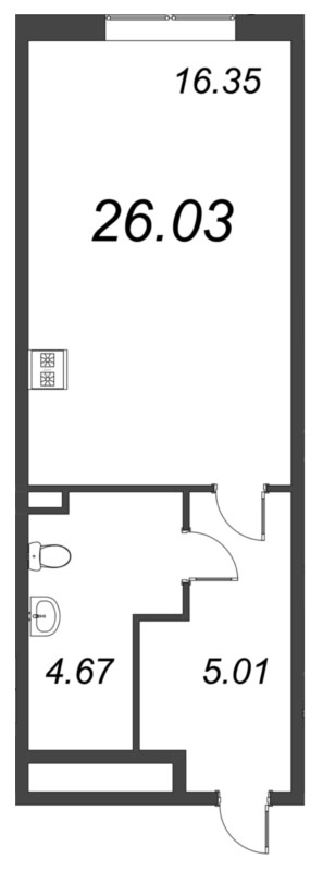 Студия 26 м²