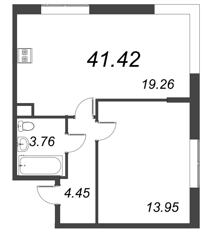 2 ккв (Евро) 41,4 м²
