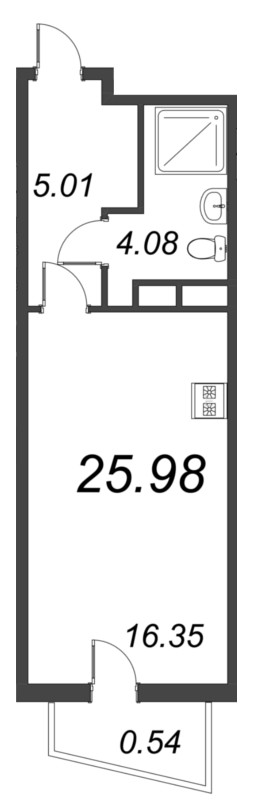 Студия 26 м²
