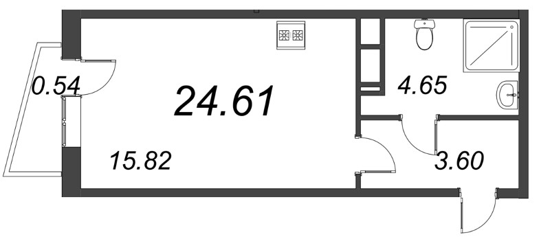 Студия 24,6 м²
