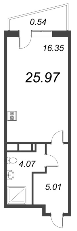 Студия 26 м²