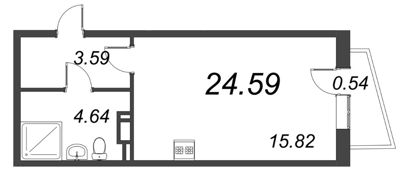 Студия 24,6 м²