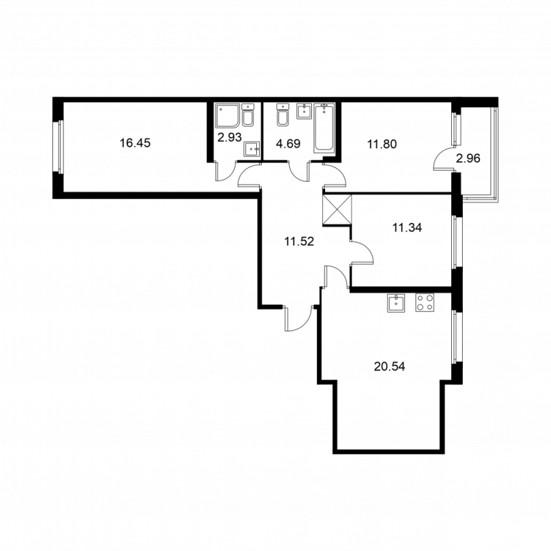 4 ккв (Евро) 80,8 м²