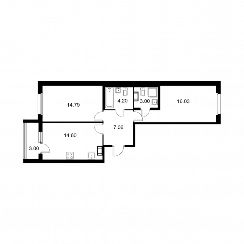2 ккв 61,2 м²