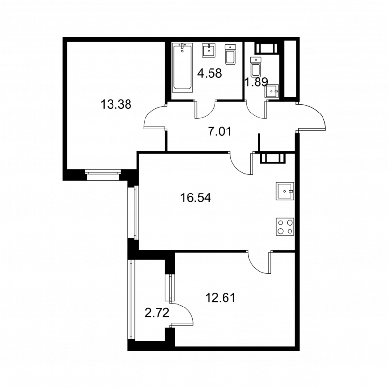 3 ккв (Евро) 57,4 м²