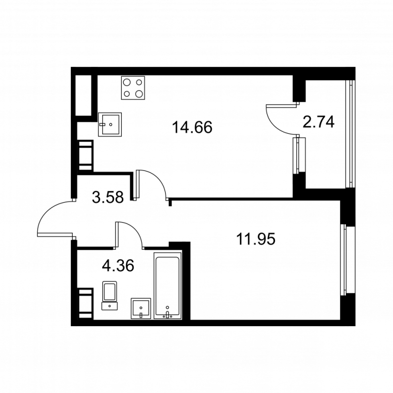 1 ккв 35,9 м²