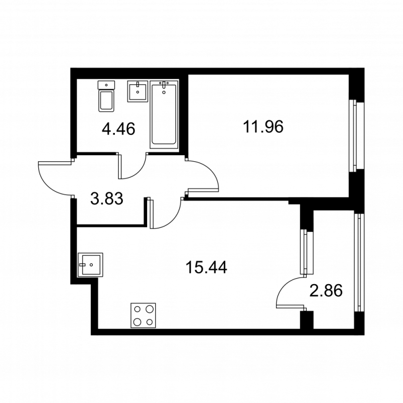 2 ккв (Евро) 37,1 м²