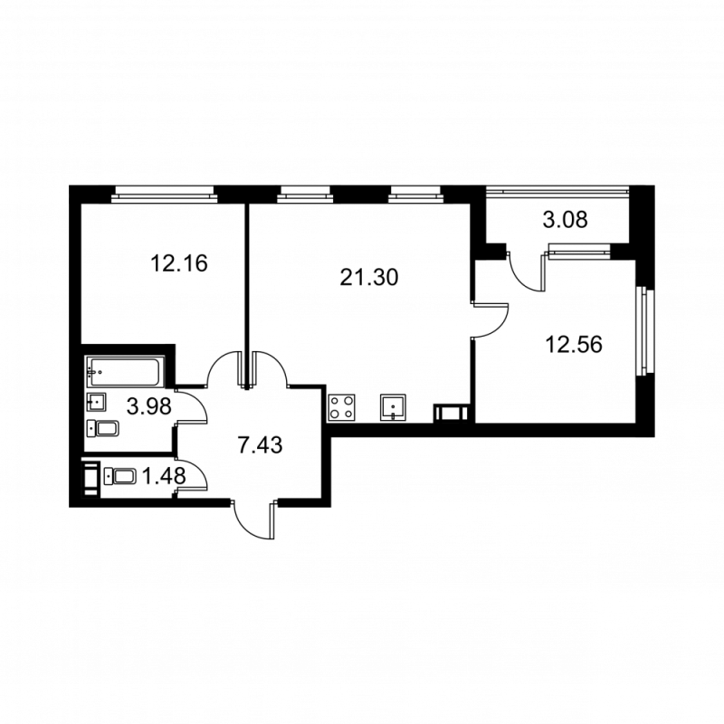 3 ккв (Евро) 60,5 м²