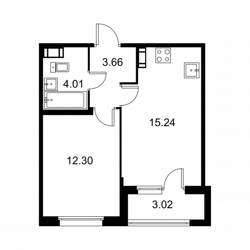 2 ккв (Евро) 36,7 м²