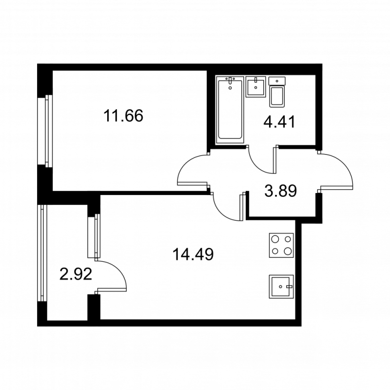 1 ккв 35,9 м²