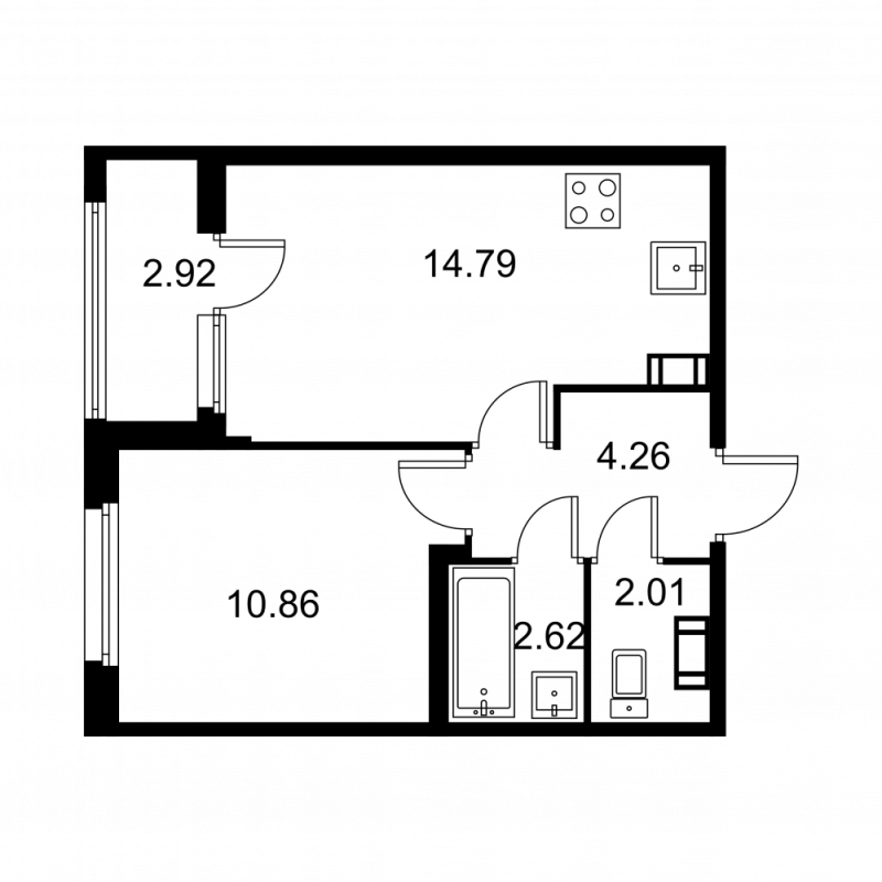 1 ккв 36 м²