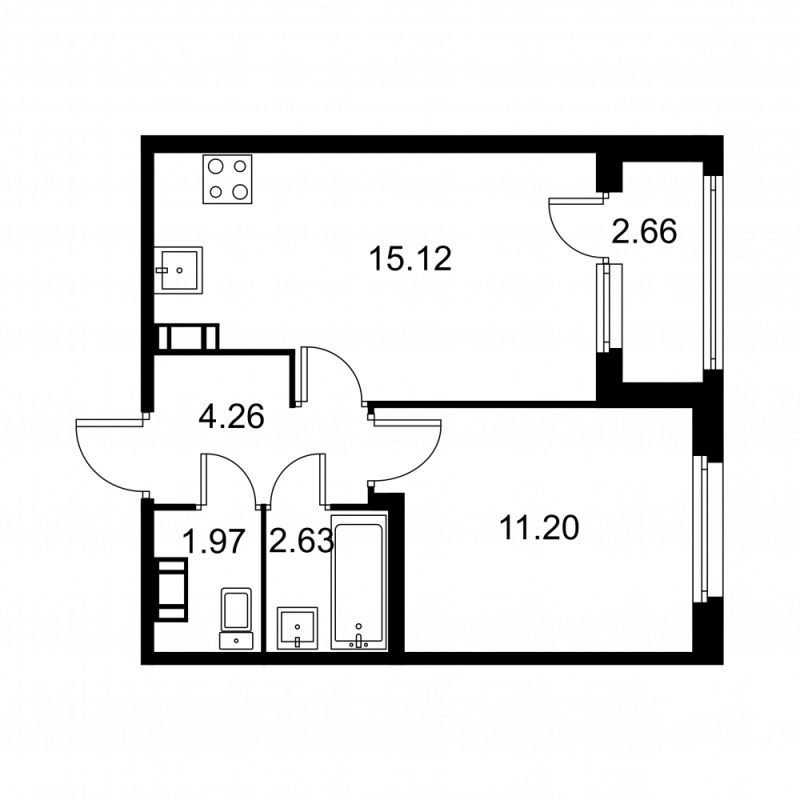 2 ккв (Евро) 36,5 м²