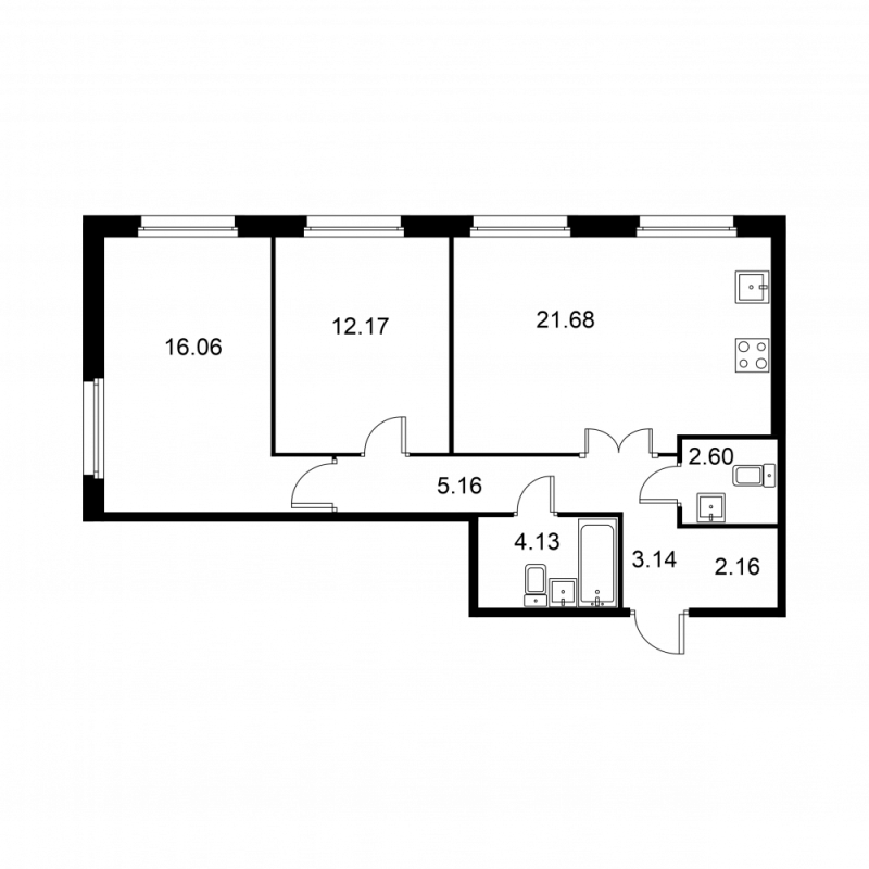 3 ккв (Евро) 67,1 м²