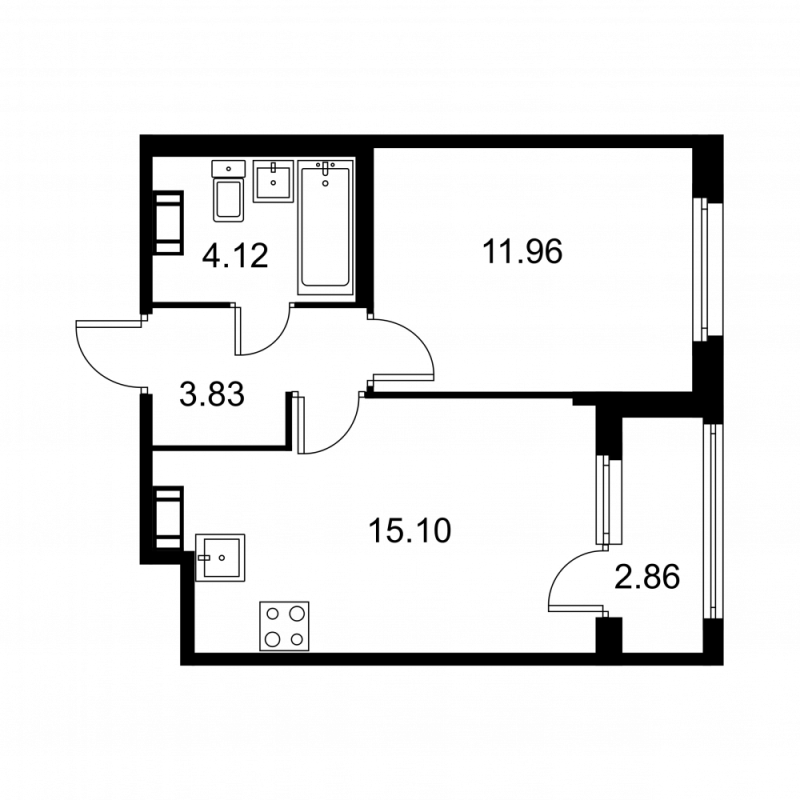2 ккв (Евро) 36,4 м²