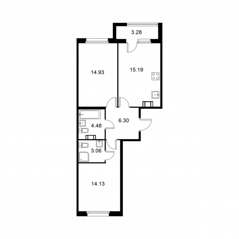 3 ккв (Евро) 59,7 м²