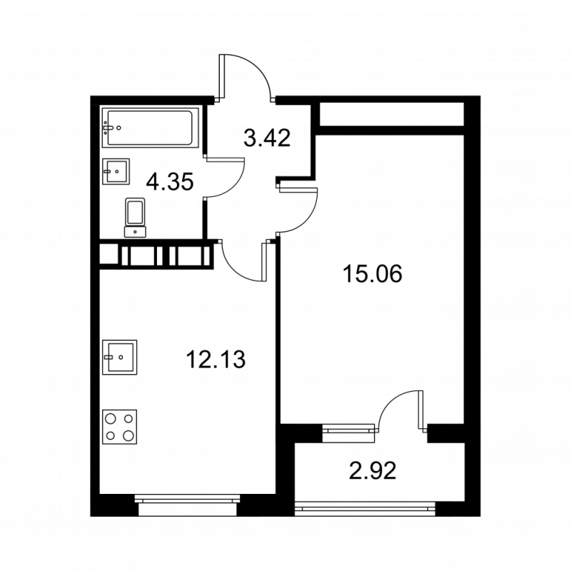 1 ккв 36,4 м²