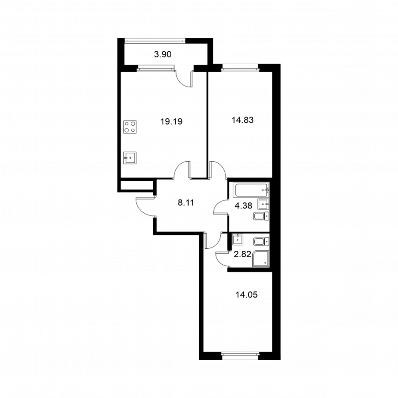 3 ккв (Евро) 65,3 м²