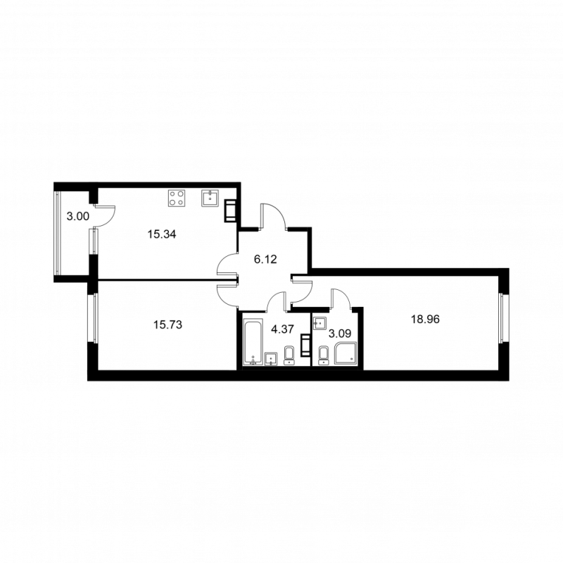 3 ккв (Евро) 65,1 м²