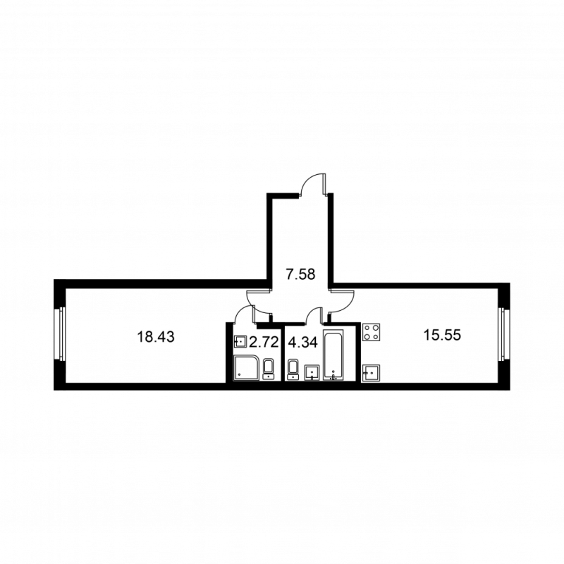 2 ккв (Евро) 48,6 м²