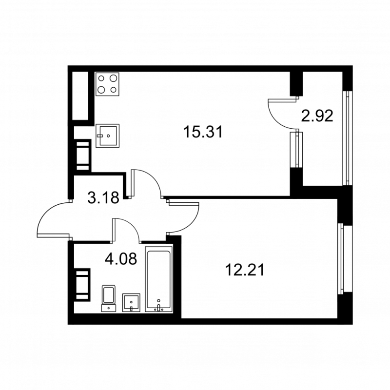 2 ккв (Евро) 36,2 м²