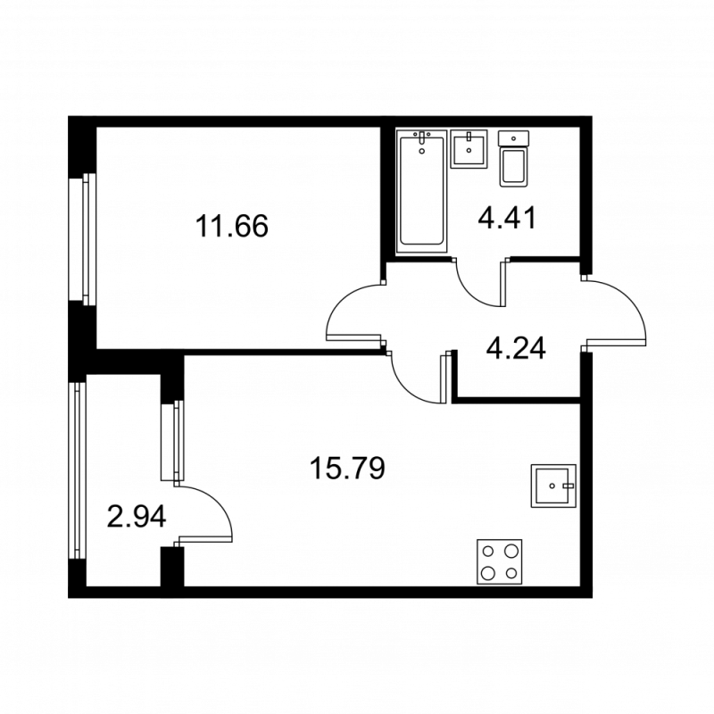 2 ккв (Евро) 37,6 м²