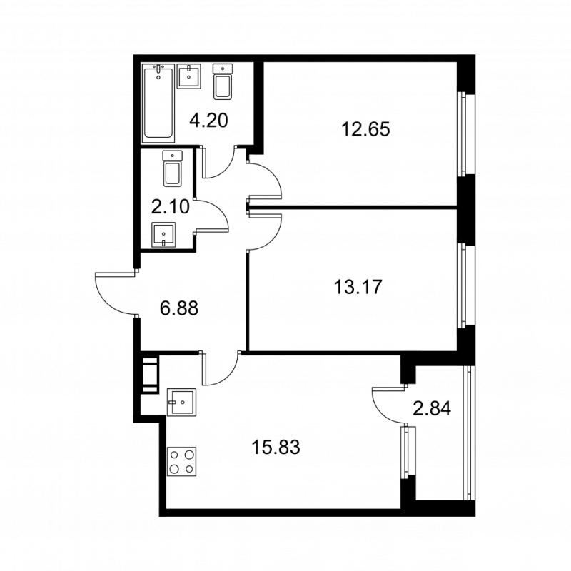 3 ккв (Евро) 56,3 м²