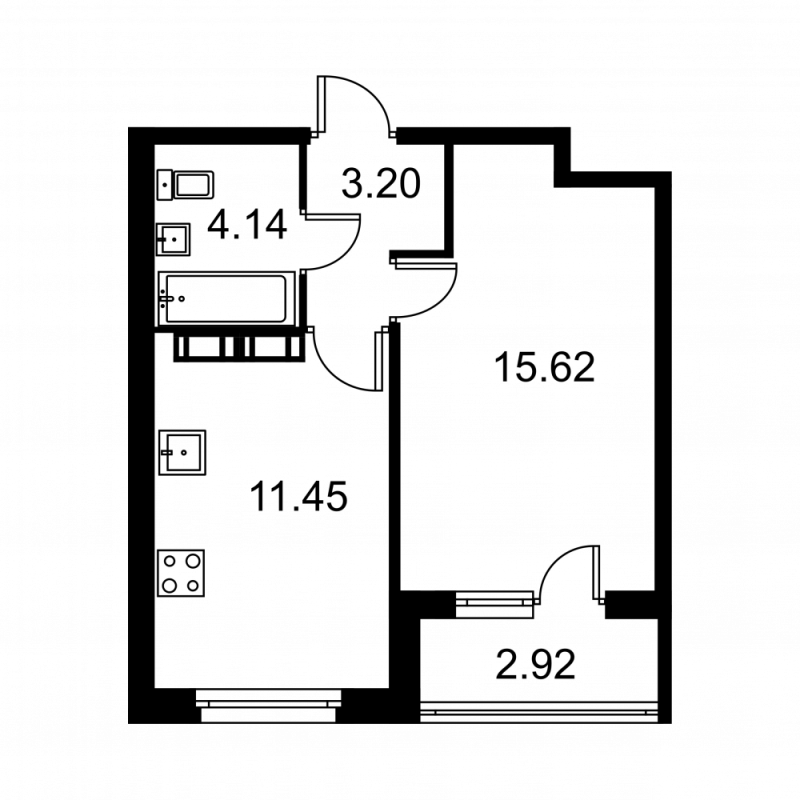 1 ккв 35,9 м²
