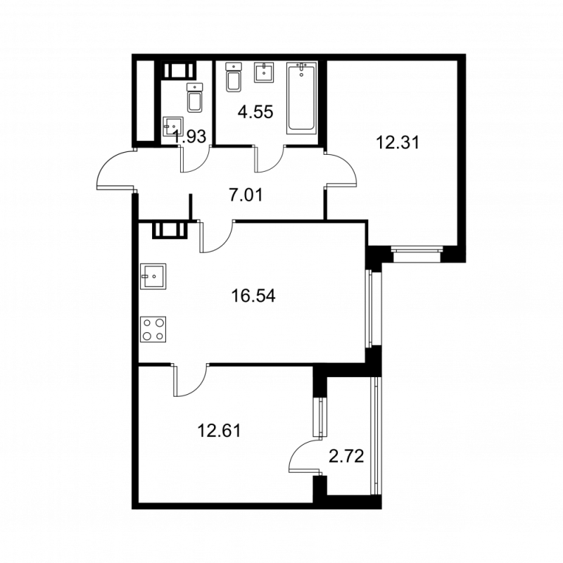 3 ккв (Евро) 56,3 м²