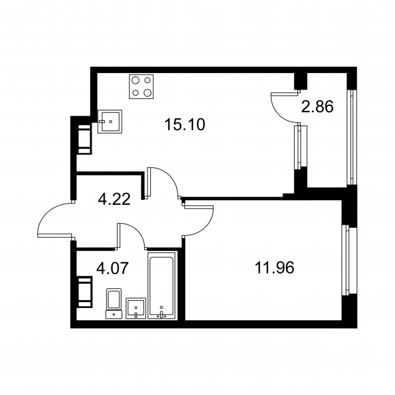 2 ккв (Евро) 36,8 м²