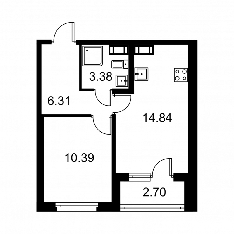 1 ккв 36,1 м²