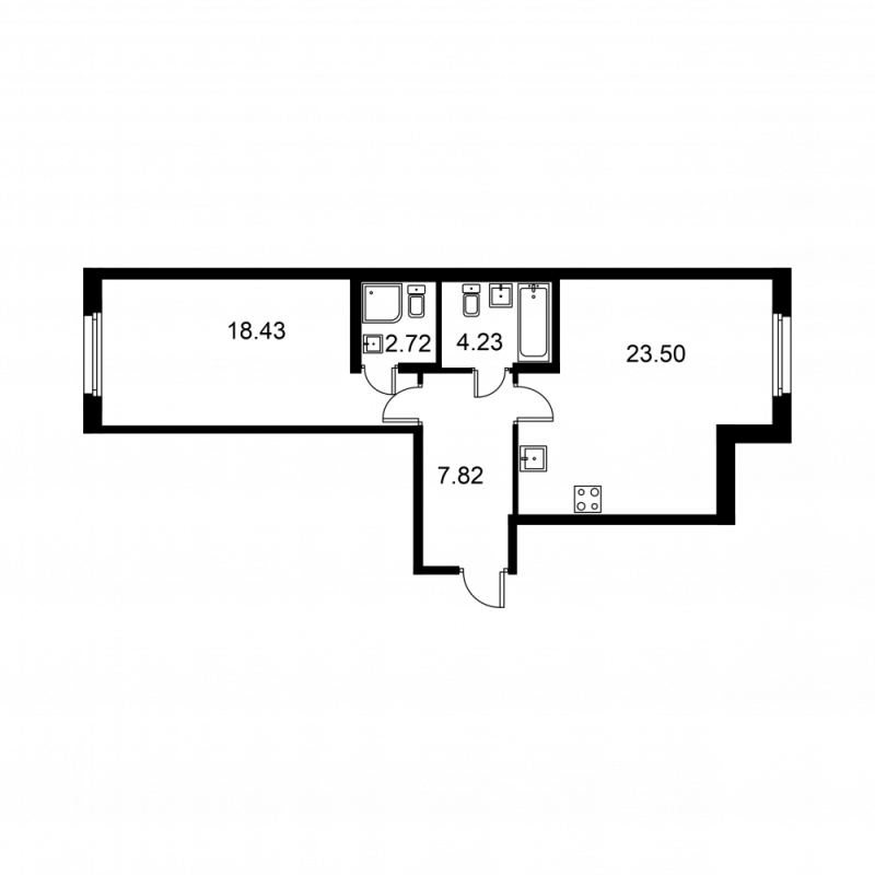 2 ккв (Евро) 56,7 м²